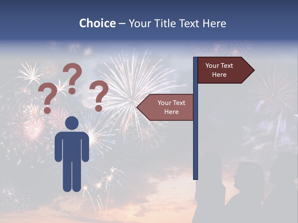 A Group Of People Watching Fireworks In The Sky PowerPoint Template