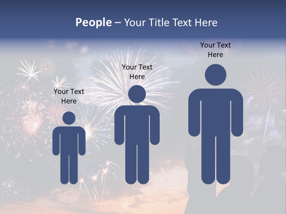 A Group Of People Watching Fireworks In The Sky PowerPoint Template