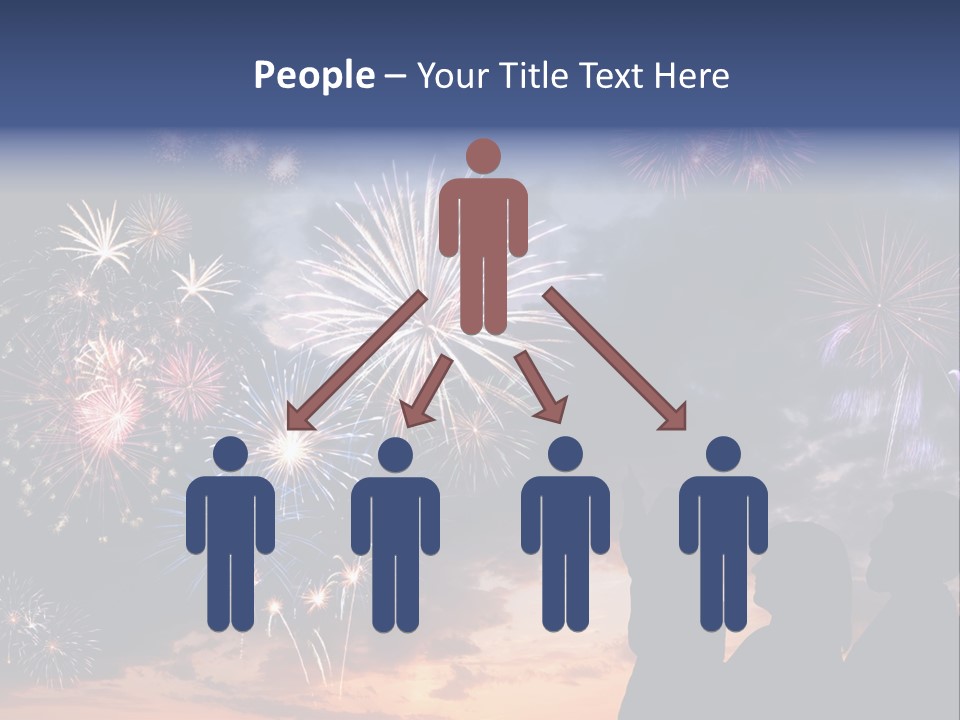 A Group Of People Watching Fireworks In The Sky PowerPoint Template