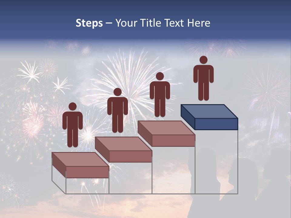 A Group Of People Watching Fireworks In The Sky PowerPoint Template