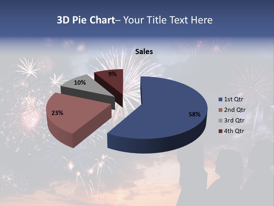 A Group Of People Watching Fireworks In The Sky PowerPoint Template