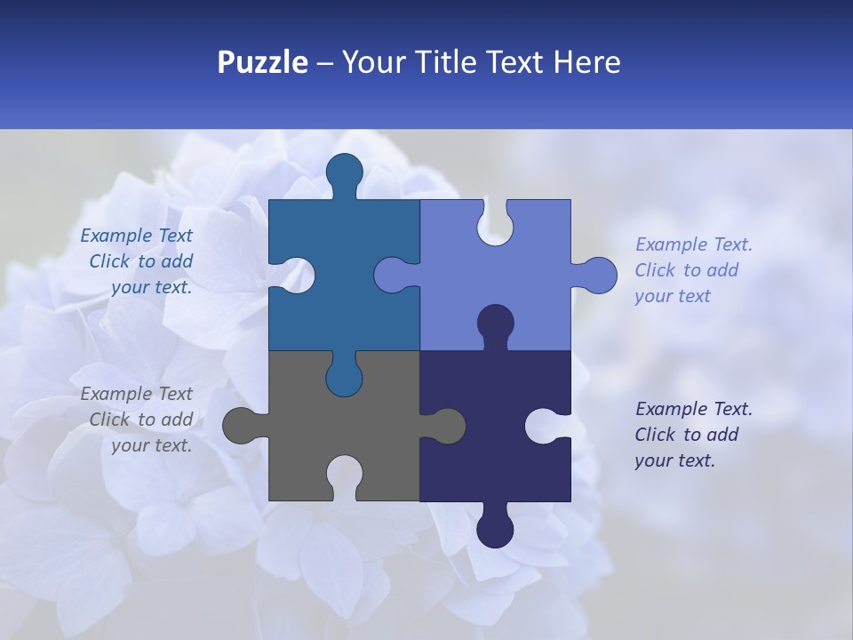 A Bunch Of Blue Flowers With A Name Of Presentation PowerPoint Template