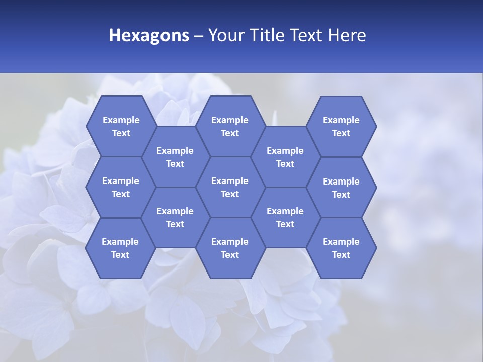 A Bunch Of Blue Flowers With A Name Of Presentation PowerPoint Template