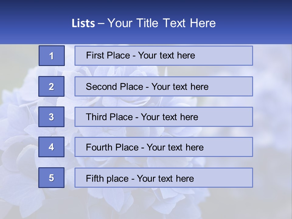 A Bunch Of Blue Flowers With A Name Of Presentation PowerPoint Template