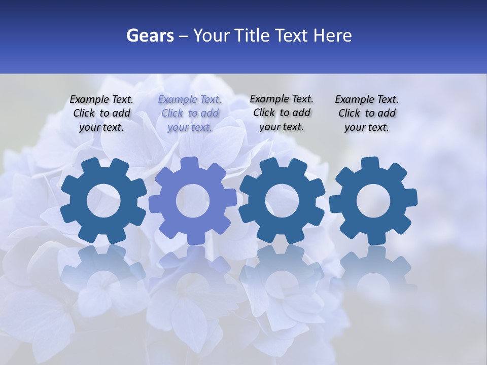A Bunch Of Blue Flowers With A Name Of Presentation PowerPoint Template