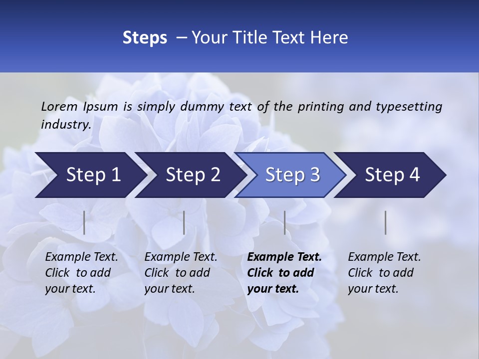 A Bunch Of Blue Flowers With A Name Of Presentation PowerPoint Template