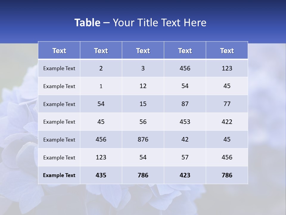 A Bunch Of Blue Flowers With A Name Of Presentation PowerPoint Template