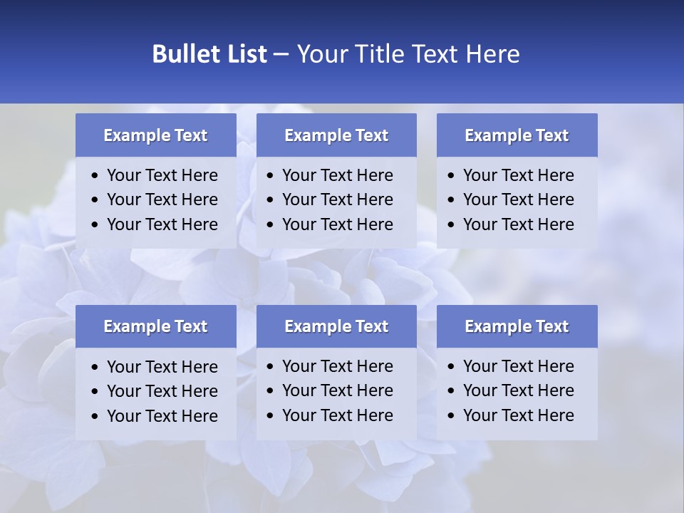 A Bunch Of Blue Flowers With A Name Of Presentation PowerPoint Template