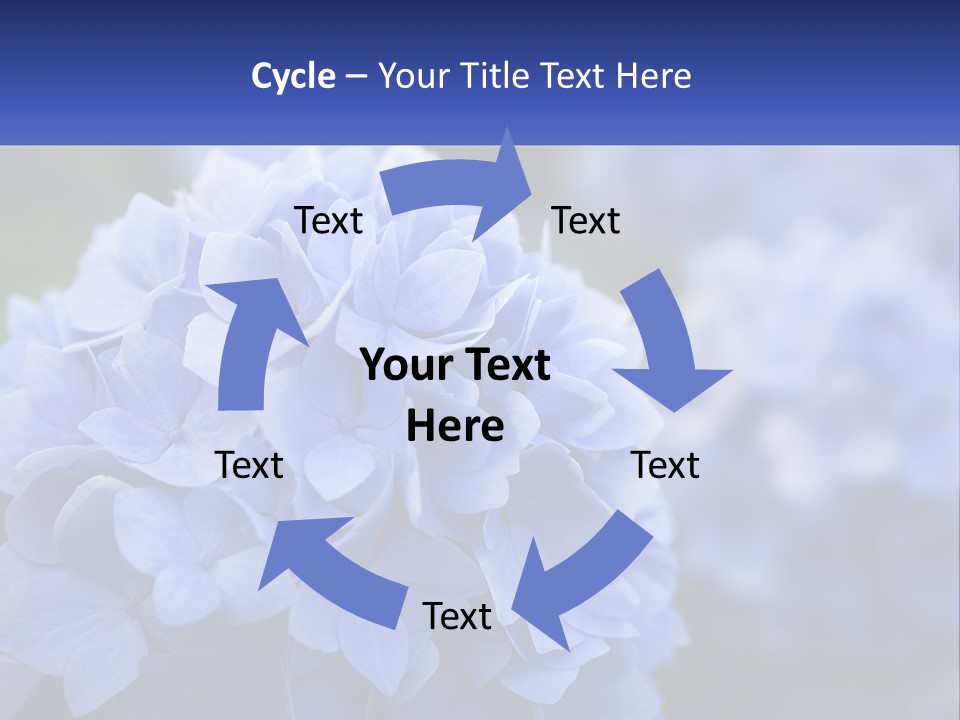 A Bunch Of Blue Flowers With A Name Of Presentation PowerPoint Template