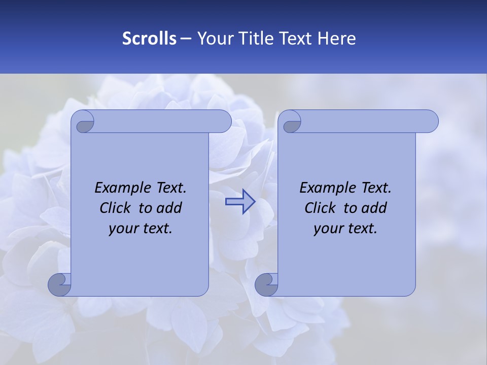 A Bunch Of Blue Flowers With A Name Of Presentation PowerPoint Template