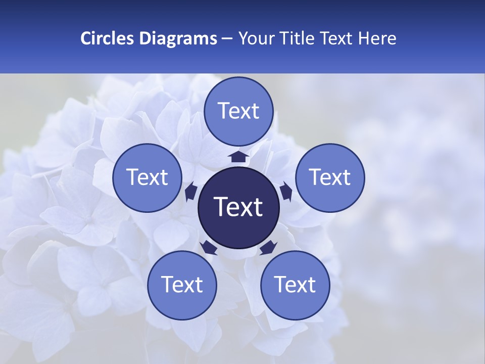 A Bunch Of Blue Flowers With A Name Of Presentation PowerPoint Template