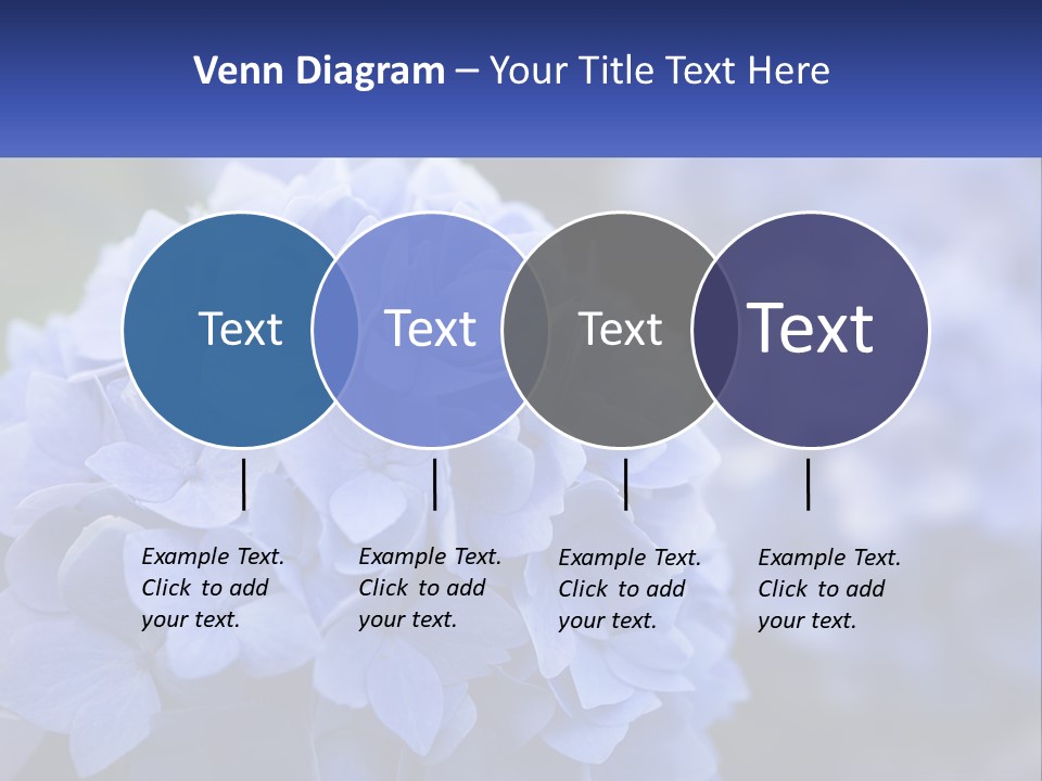 A Bunch Of Blue Flowers With A Name Of Presentation PowerPoint Template
