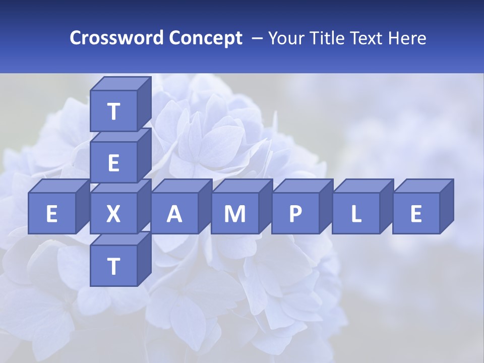 A Bunch Of Blue Flowers With A Name Of Presentation PowerPoint Template