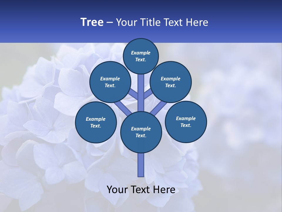 A Bunch Of Blue Flowers With A Name Of Presentation PowerPoint Template
