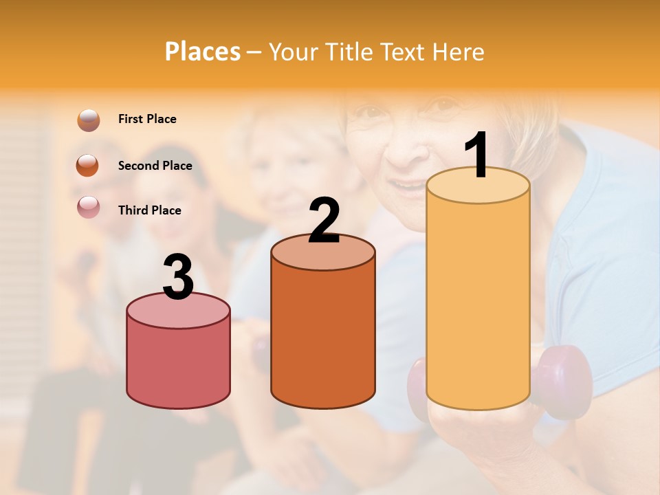 A Group Of Older Women Exercising With Dumbbells PowerPoint Template