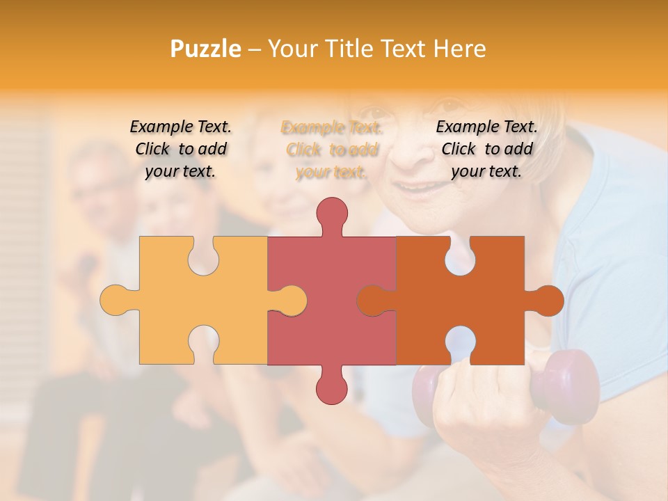 A Group Of Older Women Exercising With Dumbbells PowerPoint Template