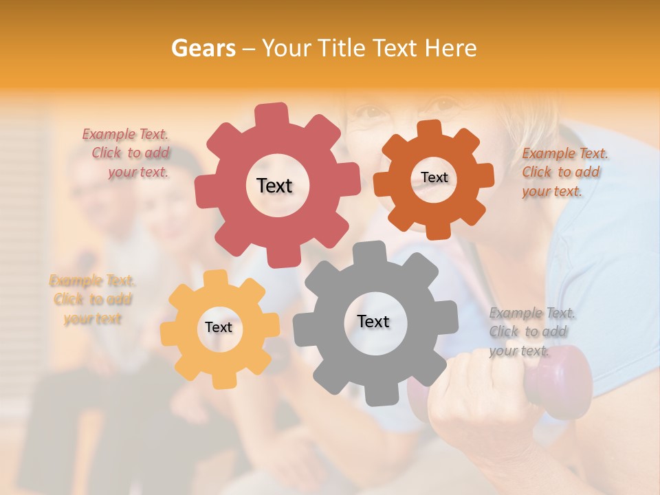 A Group Of Older Women Exercising With Dumbbells PowerPoint Template