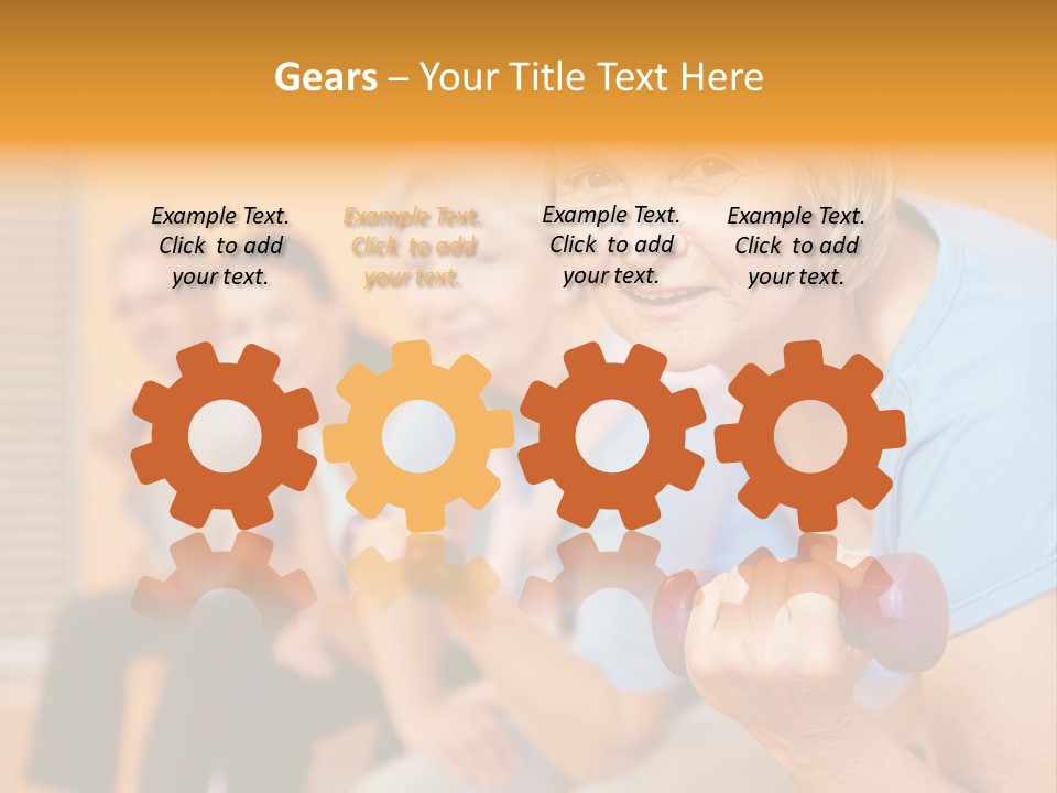 A Group Of Older Women Exercising With Dumbbells PowerPoint Template