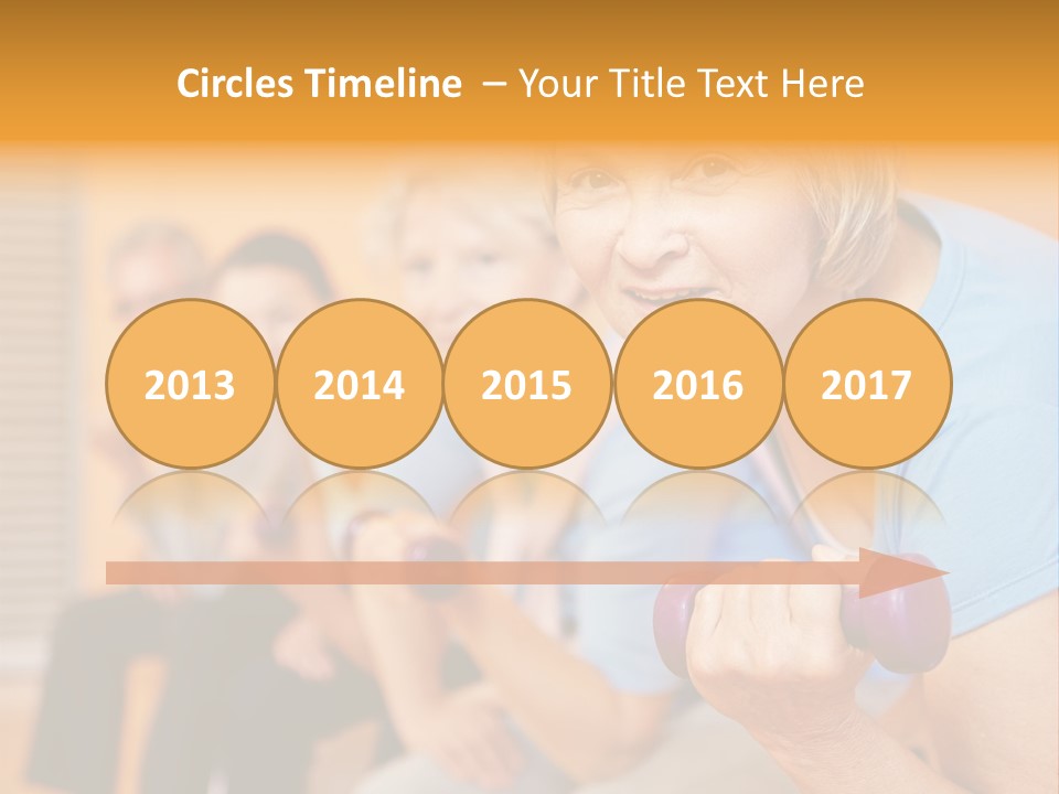 A Group Of Older Women Exercising With Dumbbells PowerPoint Template