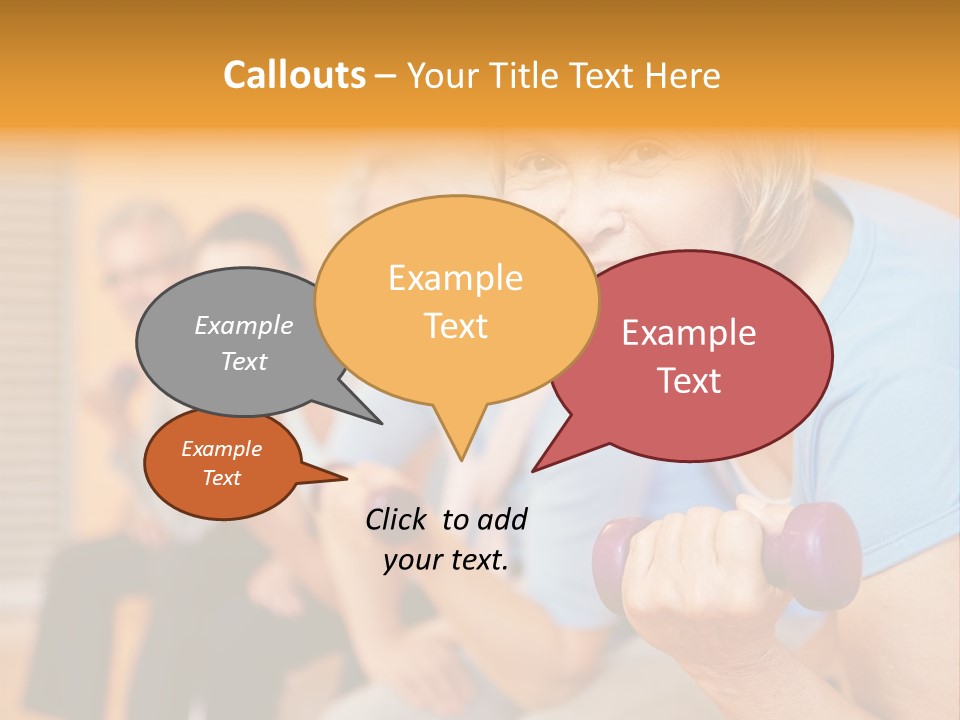 A Group Of Older Women Exercising With Dumbbells PowerPoint Template