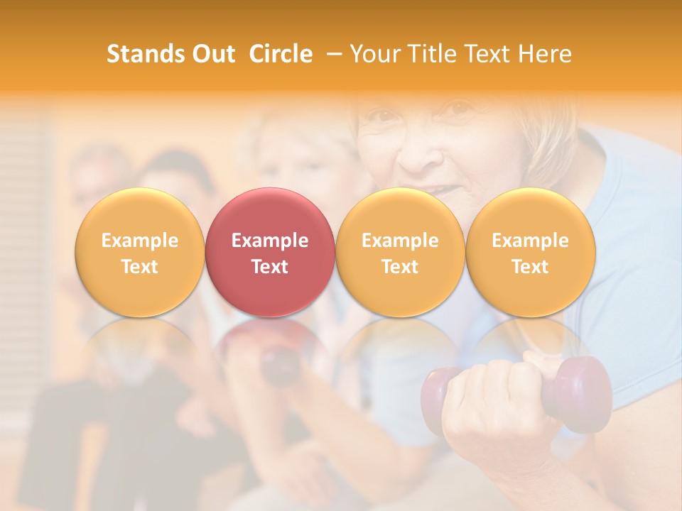 A Group Of Older Women Exercising With Dumbbells PowerPoint Template