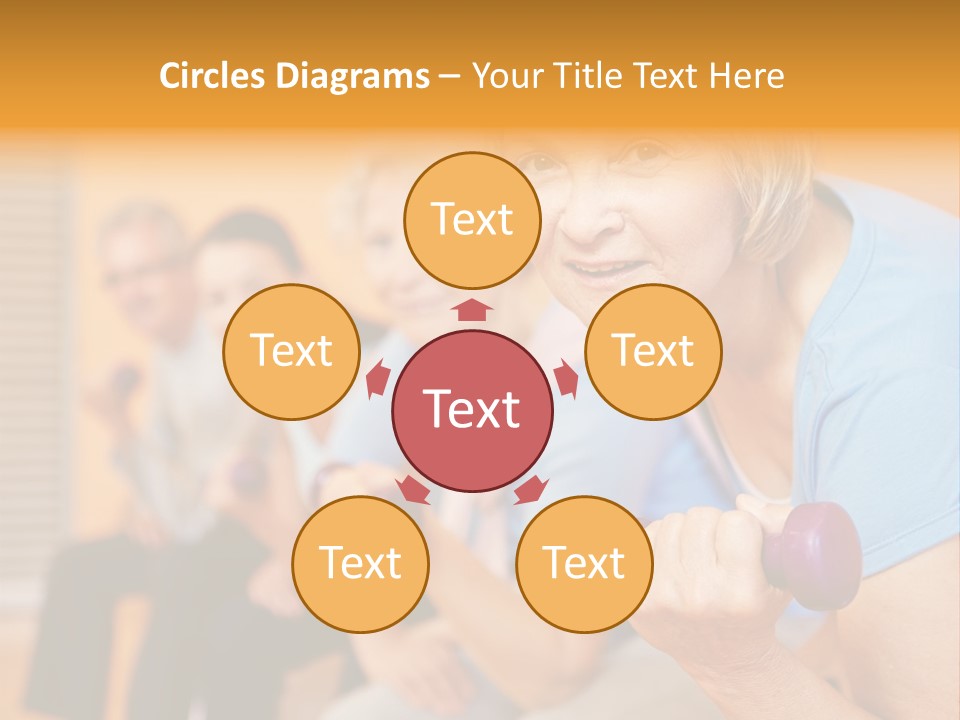 A Group Of Older Women Exercising With Dumbbells PowerPoint Template