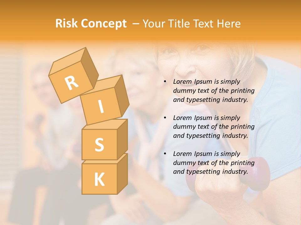 A Group Of Older Women Exercising With Dumbbells PowerPoint Template