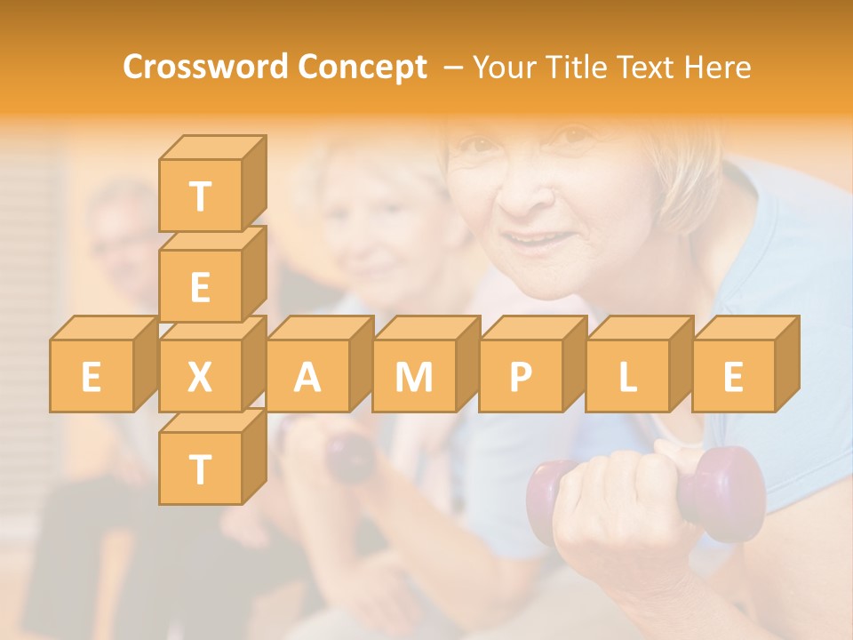 A Group Of Older Women Exercising With Dumbbells PowerPoint Template