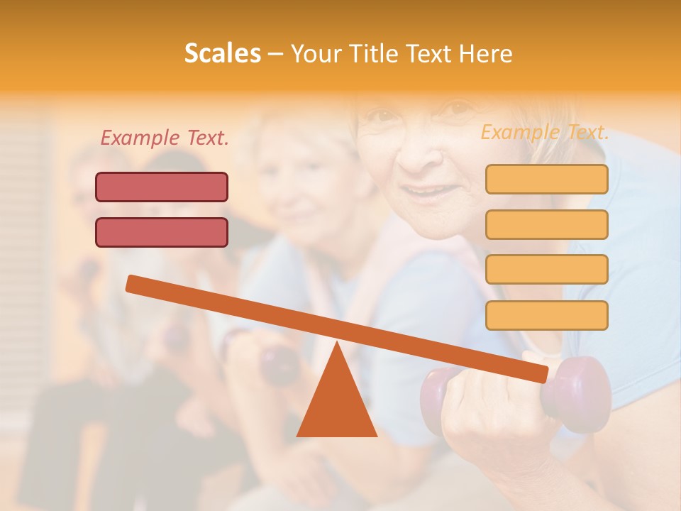 A Group Of Older Women Exercising With Dumbbells PowerPoint Template