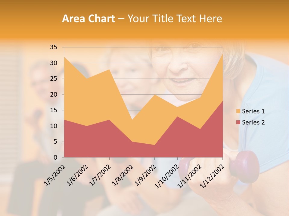 A Group Of Older Women Exercising With Dumbbells PowerPoint Template