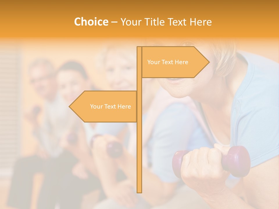 A Group Of Older Women Exercising With Dumbbells PowerPoint Template