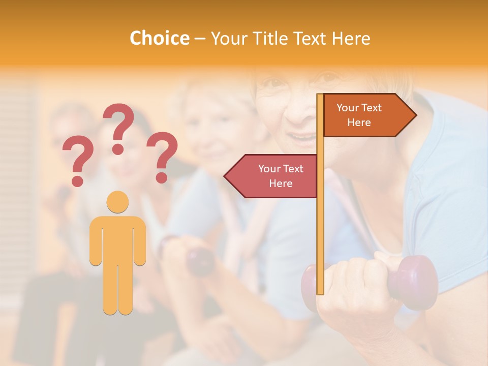 A Group Of Older Women Exercising With Dumbbells PowerPoint Template