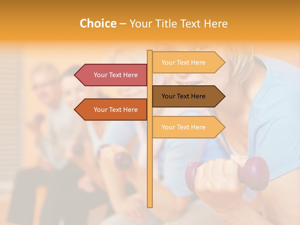 A Group Of Older Women Exercising With Dumbbells PowerPoint Template