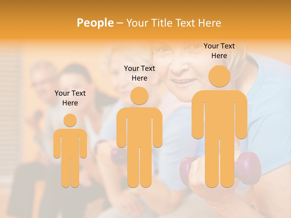 A Group Of Older Women Exercising With Dumbbells PowerPoint Template