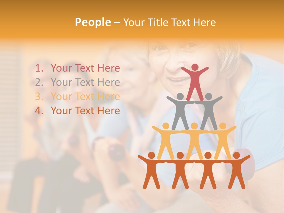 A Group Of Older Women Exercising With Dumbbells PowerPoint Template