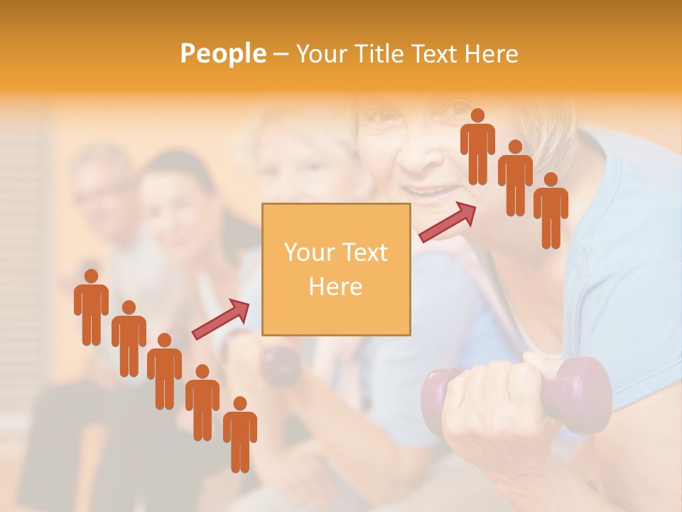 A Group Of Older Women Exercising With Dumbbells PowerPoint Template