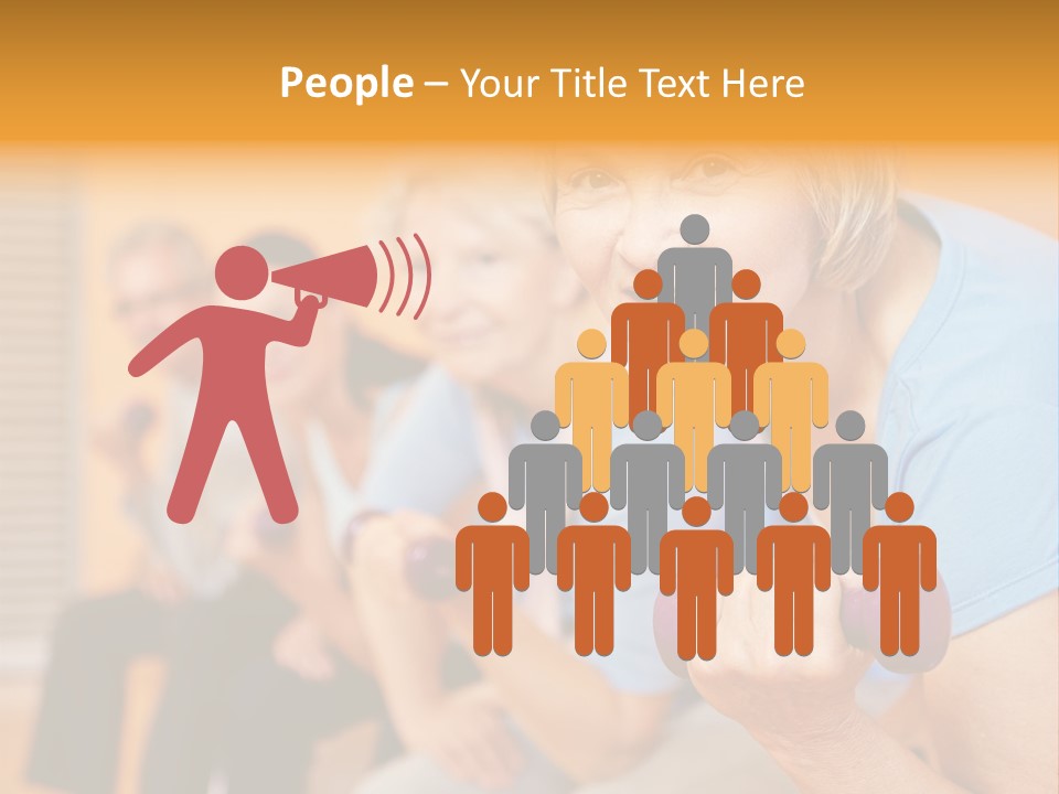 A Group Of Older Women Exercising With Dumbbells PowerPoint Template