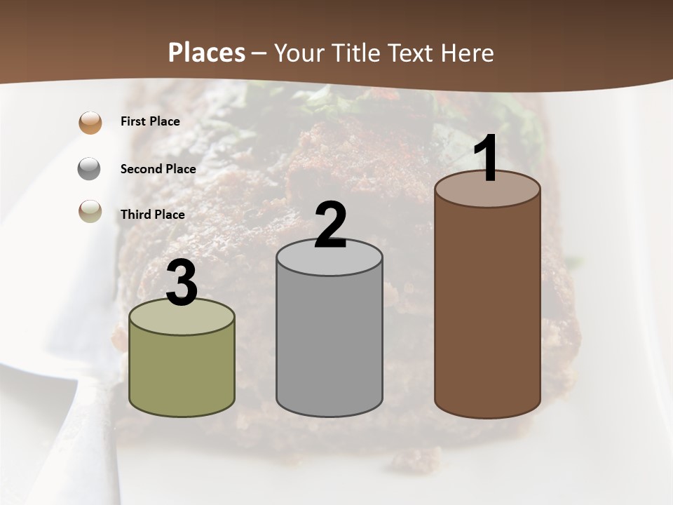 A Piece Of Meat On A Plate On A Table PowerPoint Template