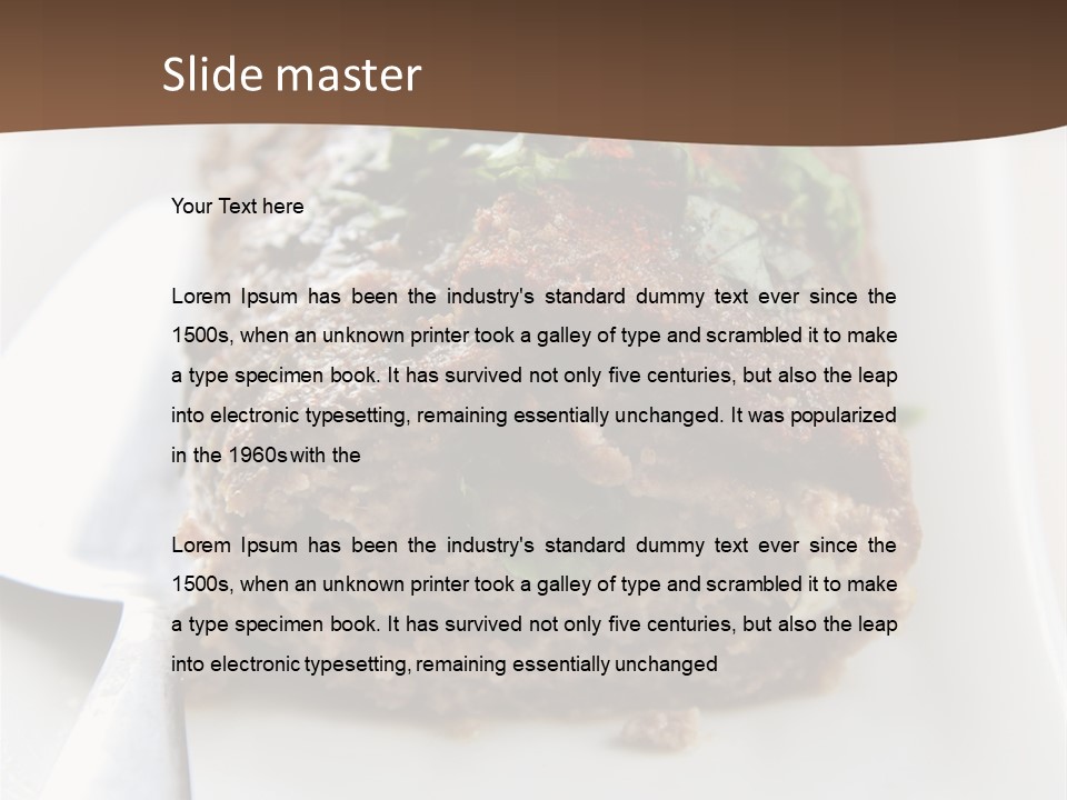 A Piece Of Meat On A Plate On A Table PowerPoint Template