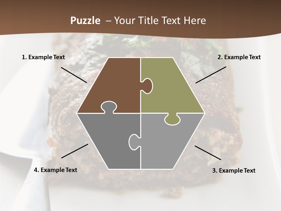 A Piece Of Meat On A Plate On A Table PowerPoint Template