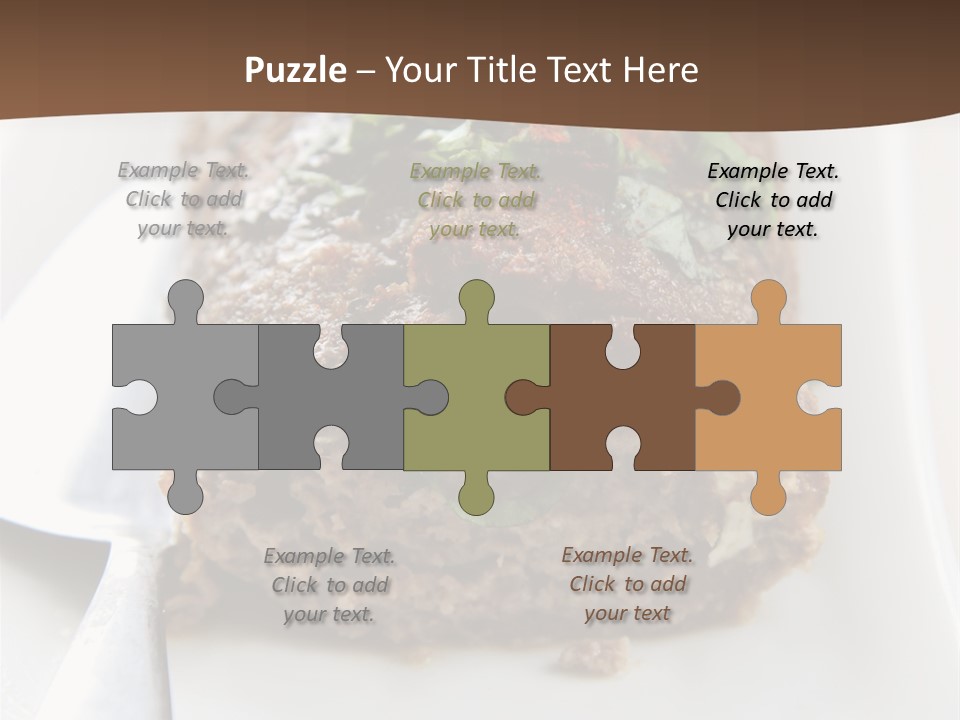 A Piece Of Meat On A Plate On A Table PowerPoint Template