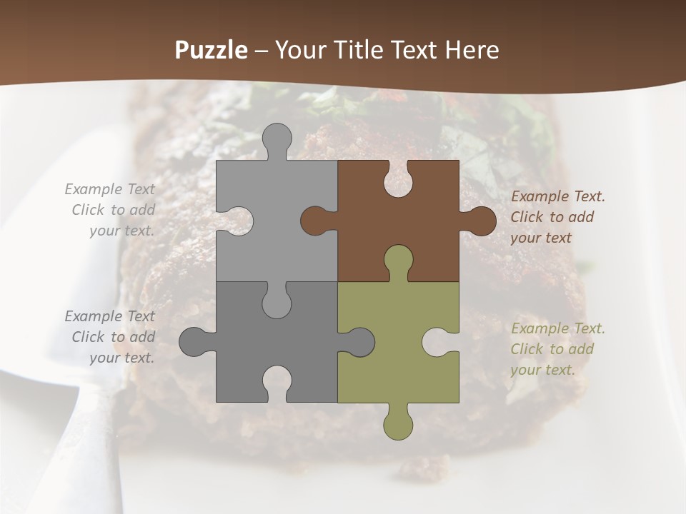 A Piece Of Meat On A Plate On A Table PowerPoint Template