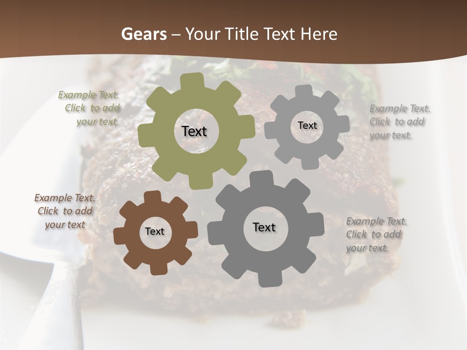 A Piece Of Meat On A Plate On A Table PowerPoint Template