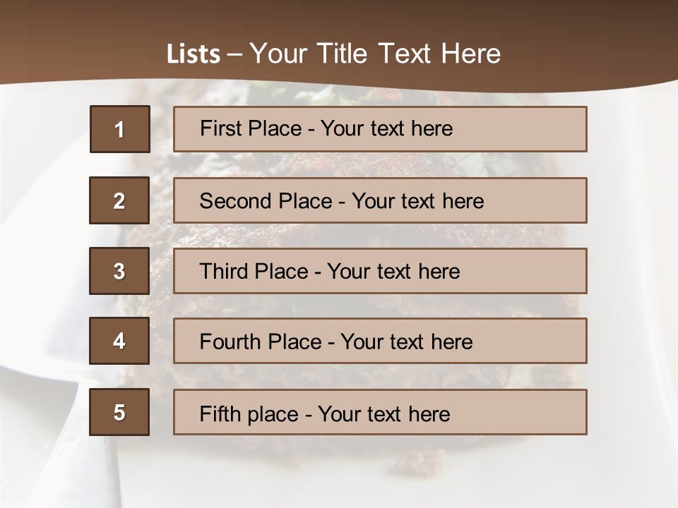 A Piece Of Meat On A Plate On A Table PowerPoint Template