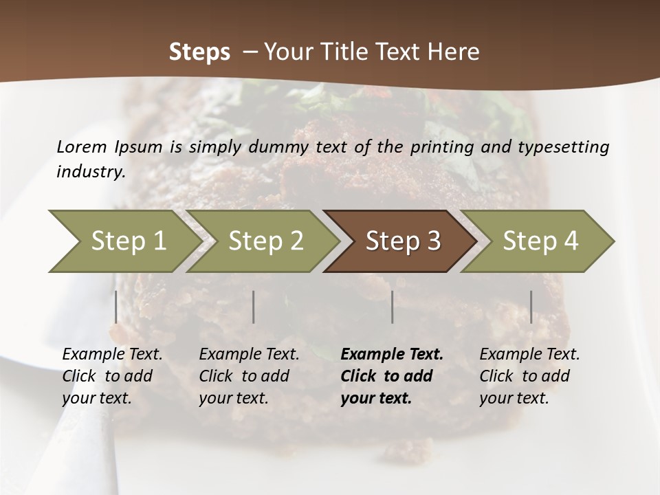 A Piece Of Meat On A Plate On A Table PowerPoint Template