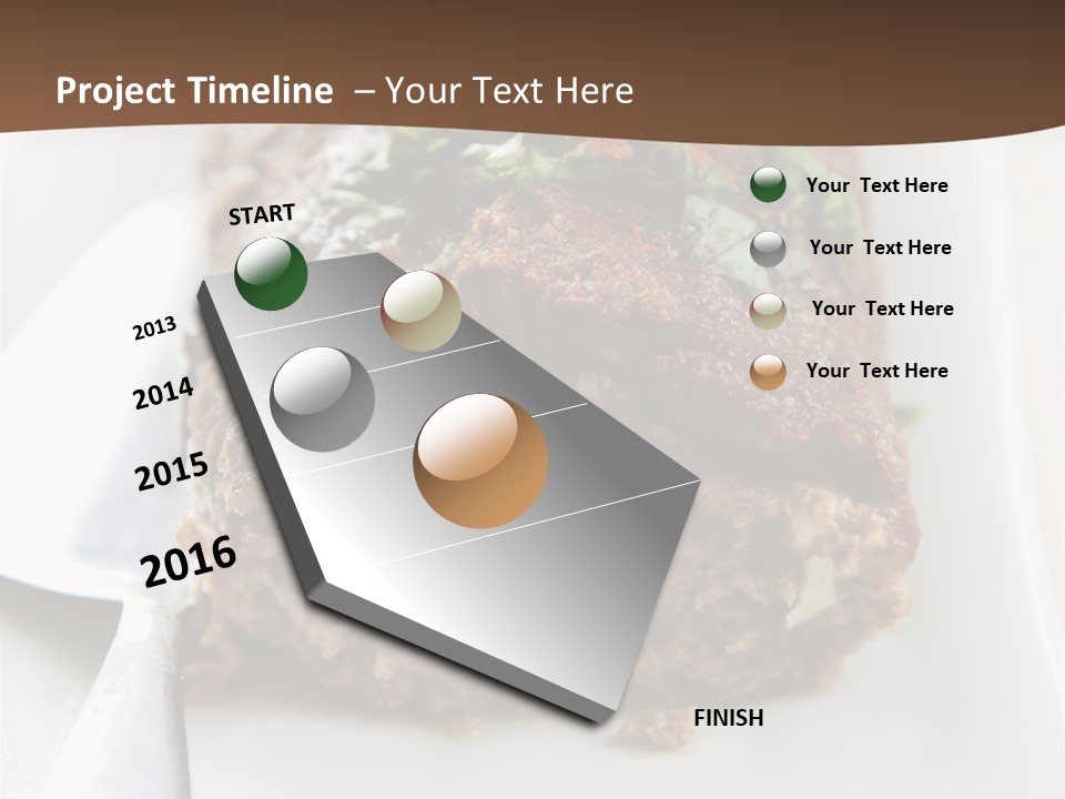 A Piece Of Meat On A Plate On A Table PowerPoint Template