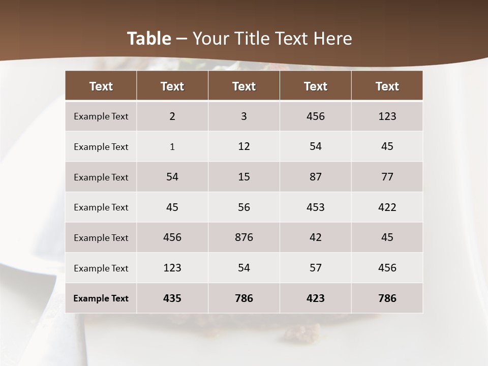 A Piece Of Meat On A Plate On A Table PowerPoint Template