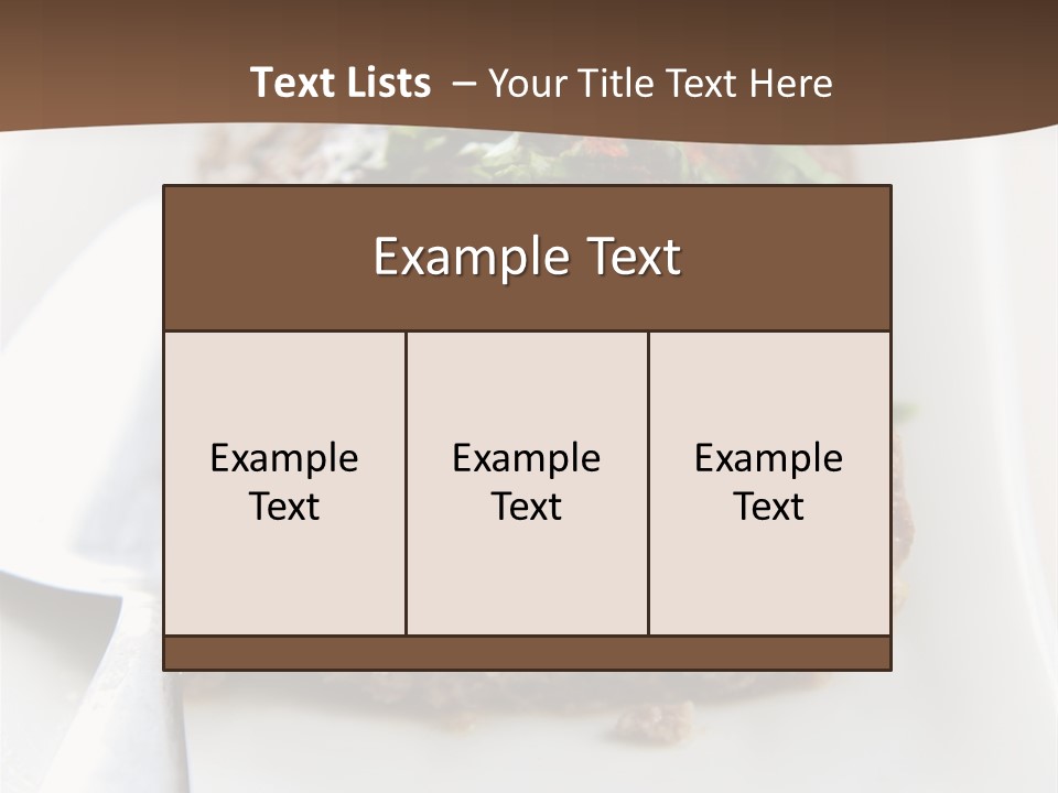 A Piece Of Meat On A Plate On A Table PowerPoint Template