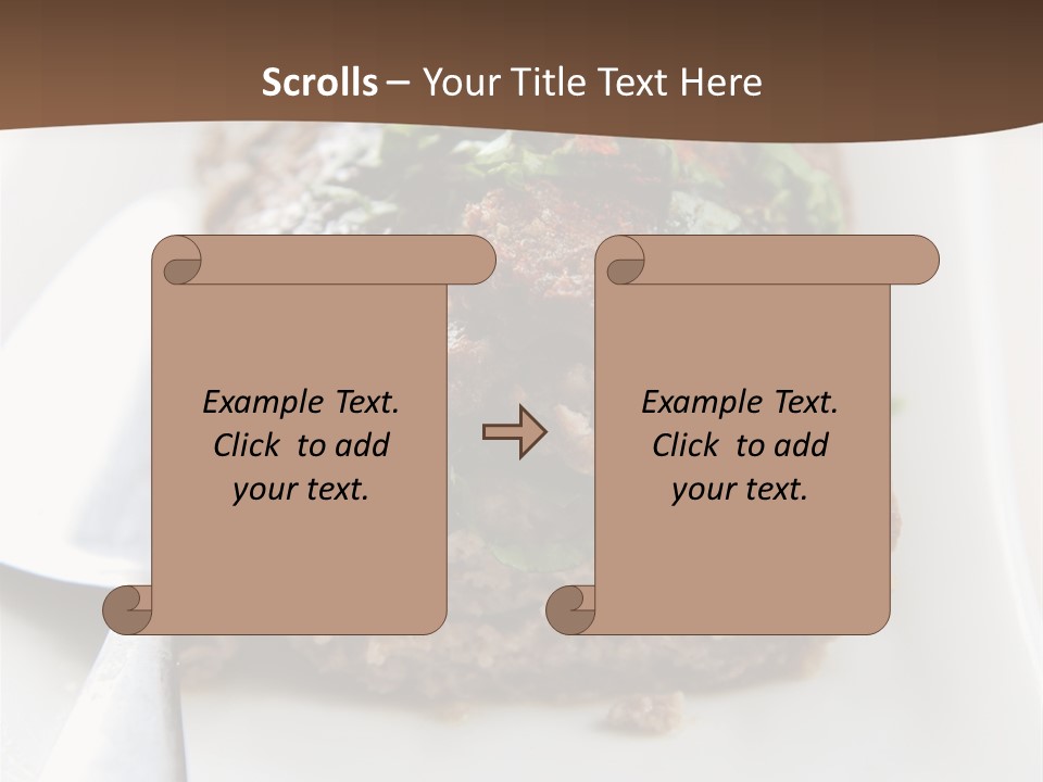 A Piece Of Meat On A Plate On A Table PowerPoint Template
