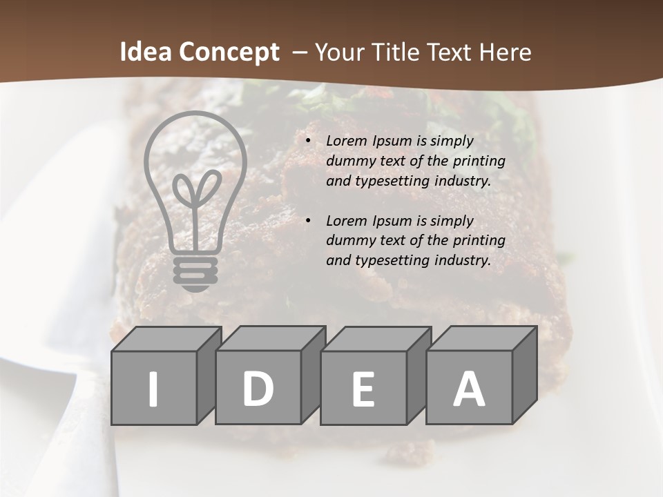 A Piece Of Meat On A Plate On A Table PowerPoint Template